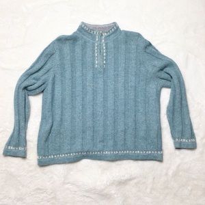 Woolrich Wool Blend Chunky Ribbed Pullover Sweater Size Petite Large